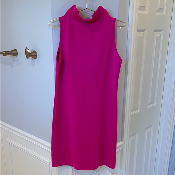 Gretchen Scott Designs Pink Sheath Mini Dress Cowl Neck Sleeveless - Picture 3 of 3